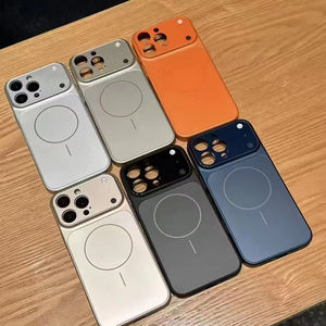 Nouvelle grande fenêtre de visualisation givrée plaquée magnétique avec étui de téléphone de protection de <span class=keywords><strong>Film</strong></span> d'objectif pour Iphone 13 14 15 16 17air 17pro Max 16e - Product Image 1