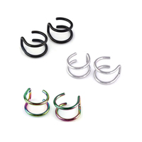 Faux clous d'oreilles pour femmes, plaqués or, manchette d'oreille, piercing hélix, boucles d'oreilles créoles, bijoux de corps sexy et tendance