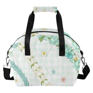 Sac isotherme à motif floral Puakenikeni, style hawaïen, sac isotherme portable avec logo pour femmes et enfants, vente en gros - Product Image 1