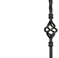 Colonne de balustrade en fer forgé décorative à motif floral pour escalier intérieur et balcon