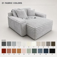 Chaise longue géante en peluche côtelée pour salon, coin canapé, adultes