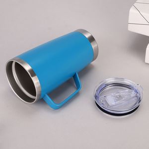 Custom Logo 40oz Double Wall Stainless Steel Tumbler Vacuum Insulated Beer <b>Cup</b> Handle <b>Straw</b> Leakproof Lid Dishwasher Safe Travel - Product Image 3