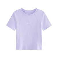 T-shirt à manches courtes pour femme, en coton, à manches raglan, séchage rapide, respirant, coupe ajustée, cintrée à la taille, de la série sportive Cute Letter