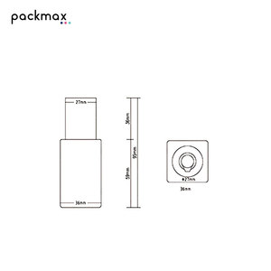 30ml square premium quality <b>foundation</b> glass bottle with pump — for lotion, serum, and cosmetics - Product Image 3