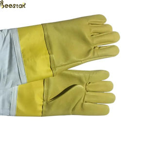 Gelbe Bienen handschuhe Schaffell Bienen handschuhe Sicherheits leder Schafs haut Imkerei Sicherheits handschuhe - Product Image 2