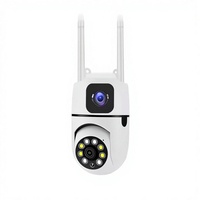 Caméra de sécurité binoculaire V380 Pro 4MP WiFi PTZ extérieure sans fil avec suivi automatique, vision nocturne couleur, IP66, Cloud CMOS
