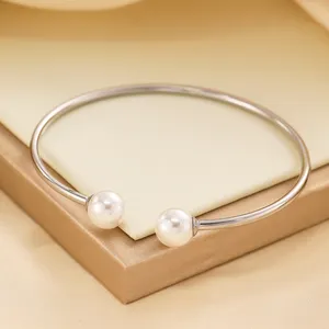 XIXI Acier Inoxydable personalizado apertura Simple 18K chapado en oro brazalete de acero inoxidable mujeres joyería de moda pulseras brazaletes