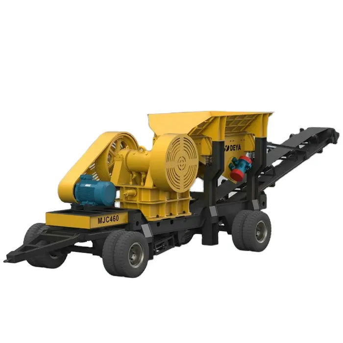 portable stone rock concrete mobile jaw crusher for sale