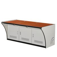Console de salle de contrôle, poste de travail, table de surveillance droite avec armoire de rangement, console de surveillance en acier robuste