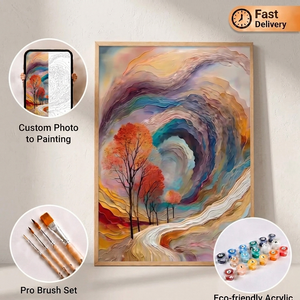 Kit de Pintura Acrílica por Números Songwoo para Principiantes, Arte Abstracto Moderno, <span class=keywords><strong>Paisaje</strong></span> <span class=keywords><strong>Otoñal</strong></span>, Pintura por Números - Product Image 1