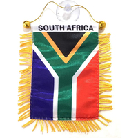 Nouveau Drapeau Miniature de Voiture 4x6 Pouces de l'Afrique du Sud à Suspendre à la Fenêtre pour Décoration de Rétroviseur – Vente en Gros