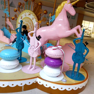 K329 Sculpture de licorne volante en plein air 3D FRP Statues inspirantes aile ange pour repère urbain géant commercial loisirs musique amour - Product Image 3