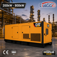 Groupe électrogène diesel silencieux 200kW 400kW 600kW 800kW, moteur Caterpillar, triphasé, ATS, démarrage à distance, 50/60Hz, pour usage industriel