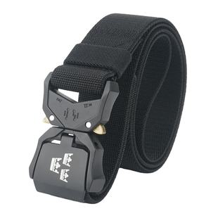 Outdoor-Gürtel mit Aluminiumschnalle, Modisch Verstellbarer Elastischer Stoff-Web-Nylon-Taktik-Herren-Gürtel mit Wunschlogo - Product Image 3