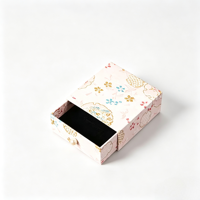 Boîte à bijoux vintage recouverte de tissu avec fermeture magnétique et poignée, boîte d'expédition rigide en papier artistique pour l'emballage de bijoux