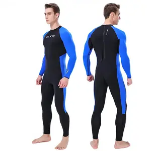 Men's Quick Dry One Piece Swimsuit Long Sleeve Bodysuit Jellyfish Suit Full Rash Guard Back Zipper Surfing Diving Lycra Wetsuit
