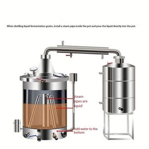 Máquina para Hacer Vino, Bodega a Pequeña Escala, Uso Doméstico y Comercial, Vino Blanco, Equipo de Destilación de Vino con Calentamiento a Leña - Product Image 5