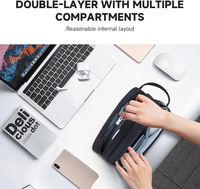 Pochette Organisateur Tech avec Poignée, Sac pour Accessoires Électroniques, Organisateur de Câbles, Pochette de Voyage pour le Bureau et les Déplacements