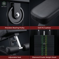 Machine de musculation multifonctionnelle 4 stations avec pile de poids 360 kg, crossover à câbles commercial et lat pulldown OEM