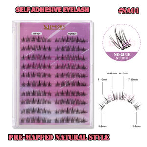 Cils en grappes individuels personnalisés de couleur violette, pré-collés, prix de gros - Product Image 2