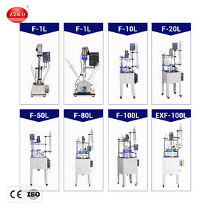 เครื่องปฏิกรณ์แก้วแบบหลายฟังก์ชัน F-50L 50L แบบชั้นเดียว พร้อมปลอกทำความร้อนหรืออ่างน้ำ/น้ำมัน - Product Image 6