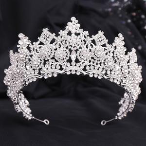 HP411 Gros Européen Métal Strass Couronnes De <span class=keywords><strong>Luxe</strong></span> Diamant Grand Diadème De <span class=keywords><strong>Mariage</strong></span> Pour La Mariée Couronne Coiffes Diadèmes - Product Image 6