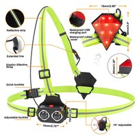 Lampes de course LED étanches rechargeables par USB, sangles réfléchissantes portables pour poitrine et dos, pour coureurs et joggeurs, pour chaussures de course