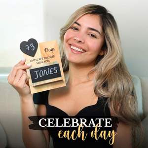Countdown Chalkboard Calendar <b>Fun</b> Cool Unique Bridal Engagement Shower Decor Gifts for Couples Wedding Wooden Timer <b>Sign</b> - Product Image 2