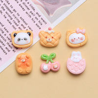 Charmes en résine de mini-biscuits en gros, animaux faits à la main, peints à la main, nourriture réaliste, accessoire de jouet, miniature de maison de poupée, artisanat