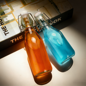 Botellas de Vidrio Cuadradas de 2 oz con Tapa Abatible, Botella de Vidrio con Tapa Abatible para Kombucha, <span class=keywords><strong>Coquito</strong></span>, Jarabe, Extracto de Vainilla, Cerveza, Botellas Herméticas - Product Image 4