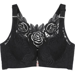 Soutien-gorge en dentelle rose sexy avec fermeture à l'avant Sous-vêtements pour femmes <span class=keywords><strong>Lingerie</strong></span> push up Bralette sans fil grande taille - Product Image 5