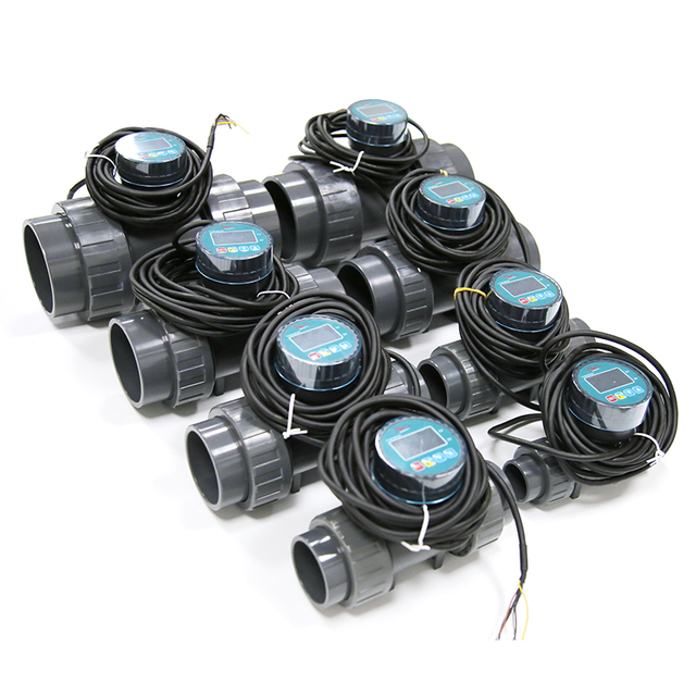 DIJIANG Paddle Wheel Turbine Flow Meter ZJPVC 20-90mm Total Flow Counter Quantitative Flow Sensor with RS485 Output and Display