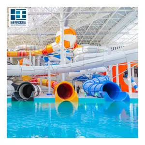 Commercial Aqua Park Water Slide With Pool Giant Water Park Slide For Sale