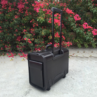 Valise de Vol en Cuir Véritable pour Capitaine, Pilote, Chariot de Bagages, Hôtesse de l'Air, Avocat, Affaires, Boîte d'Enregistrement