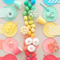 DAMAI ชุดจานสีพื้นสำหรับงานปาร์ตี้วันเกิดของเด็ก,ชุดเครื่องใช้บนโต๊ะอาหารแบบใช้แล้วทิ้งสีสันสดใสกำหนดได้เอง