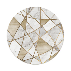 Tapis géométrique rond de luxe imitation cachemire, tapis décoratif pour salon et chambre - Product Image 1