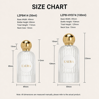 Flacon de parfum en verre côtelé de qualité supérieure, 50 ml et 100 ml, rouge bordeaux, avec bouchon sphérique translucide |   Approvisionnement en gros de logos personnalisés