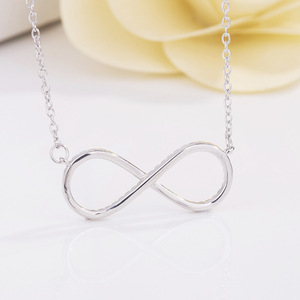 <span class=keywords><strong>GN20</strong></span> hợp thời trang thời trang Pave zircon Mãi Mãi Tình Yêu Vô cùng mặt dây chuyền vòng cổ 925 Sterling bạc dây chuyền cho ngày Valentine - Product Image 3