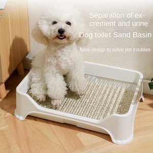 Toilette pour chien anti-écrémage, avec cadre en maille d'acier inoxydable, bac à litière et urinoir pour chiens de petite et moyenne taille - Product Image 2