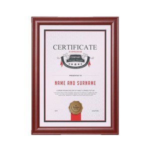 Gỗ rắn A3/A4 giấy chứng nhận khung ảnh biểu tượng tùy chỉnh giấy phép kinh doanh đăng ký Thuế ủy quyền bên ngoài khung bao gồm - Product Image 2