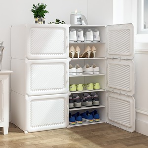 Shoe Rack <b>Plastic</b> Multi Layer Dustproof Storage Cabinet For Entryway Home Use Modern Minimalist Design - Product Image 1