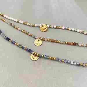 French Handmade Bohemia Style <b>Beaded</b> Small Fashion Women's Stainless Steel 18k <b>Gold</b> Color Natural Quartz Beads <b>Bracelet</b> - Product Image 3