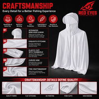 Échantillon Gratuit Vente en Gros Red Eyes/OEM Sweat à Capuche de Pêche pour Hommes Séchage Rapide Protection UV Polyester Uni Soie Glacée UPF 50
