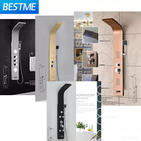 Panneau de pluie Salle de bain Colonne Tours Cascade Spa Jets Smart Douche Panneau mural Acier inoxydable 304 Robinet de douche Panneau de douche
