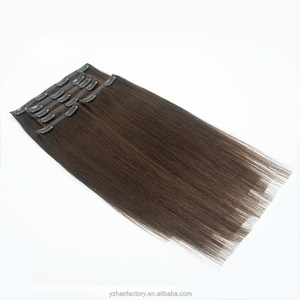 Extensiones de Cabello Humano con Clip, Remy Indio, Trama Única, Puntas Completas, Color Marrón Claro - Product Image 4