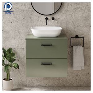 Prima Modern Solid <strong>Wood</strong> Mirrored Bathroom <strong>Vanity</strong> <strong>Unit</strong> High-gloss Lacquer Finish Wall Hung Floor Standing Options Villa - Product Image 2