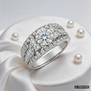 Custom S925/10K/14K/18K Solid Gold 1.00 Karat VVS-VS Quality Round Lab Grown Brilliant Cut Diamond Wedding <b>Ring</b> - Product Image 3