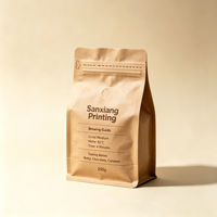 Sachet Doypack Professionnel Personnalisé avec Impression Gravure, Anti-humidité, pour Grains de Café, avec Valve Ziplock et Logo Personnalisé, 1 lb