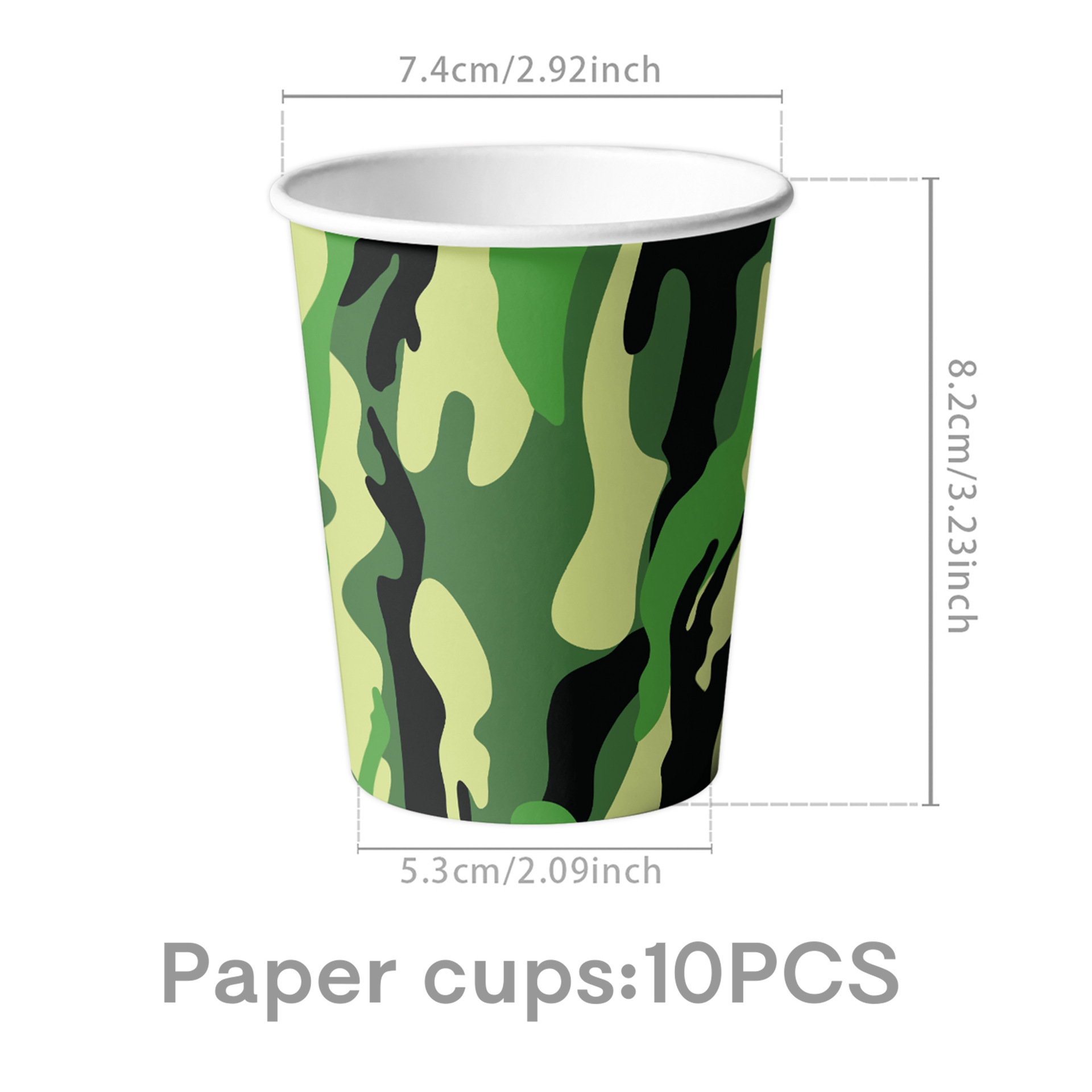 Gobelets en papier vert-10pcs