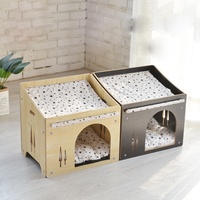 Cadeau de noël personnalisé en bois pour animaux domestiques, Design moderne, de luxe, amovible, pour l'intérieur, chaud, pour l'hiver, lit en bois, pour chat, 2021